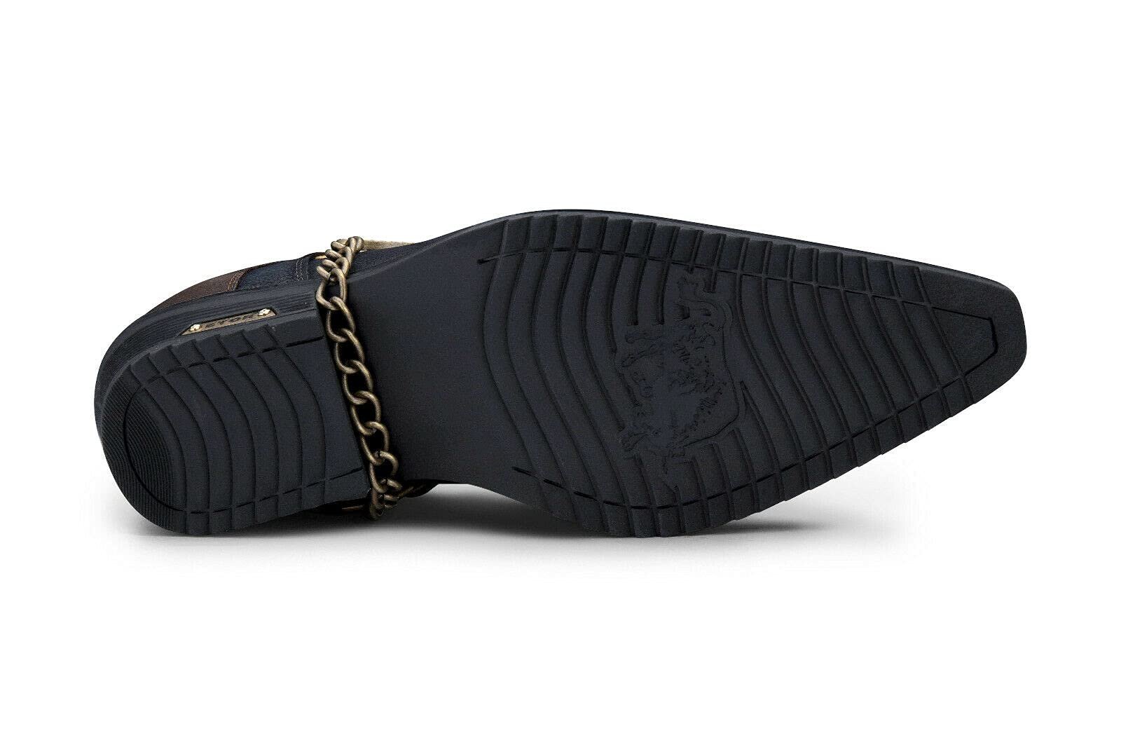 Чоботи Infinity Leather Western Cuba Cowboy зі справжньої шкіри з металевим ланцюгом, фото №5