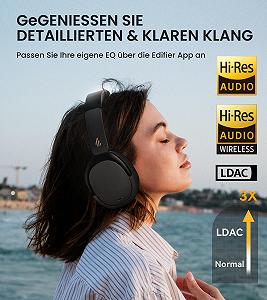 Навушники Edifier WH950NB Hybrid Active Noise Cancelling -LDAC Codek з Hi-Res Audio та налаштованим еквалайзером через додаток Після 55 годин відтворення з складними бездротовими накладними Bluetooth V5.3 навушниками - Чорний synthetic.ua - Фото 1