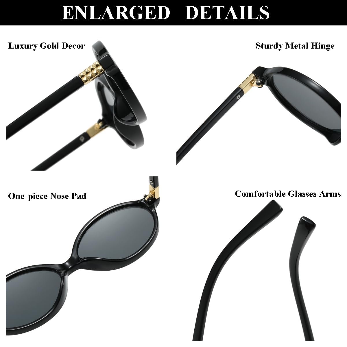 Винтажные очки Овальная оправа для мужчин и женщин boluoboluomi, фото №5 Винтажные очки Овальная оправа для мужчин и женщин boluoboluomi, фото №5