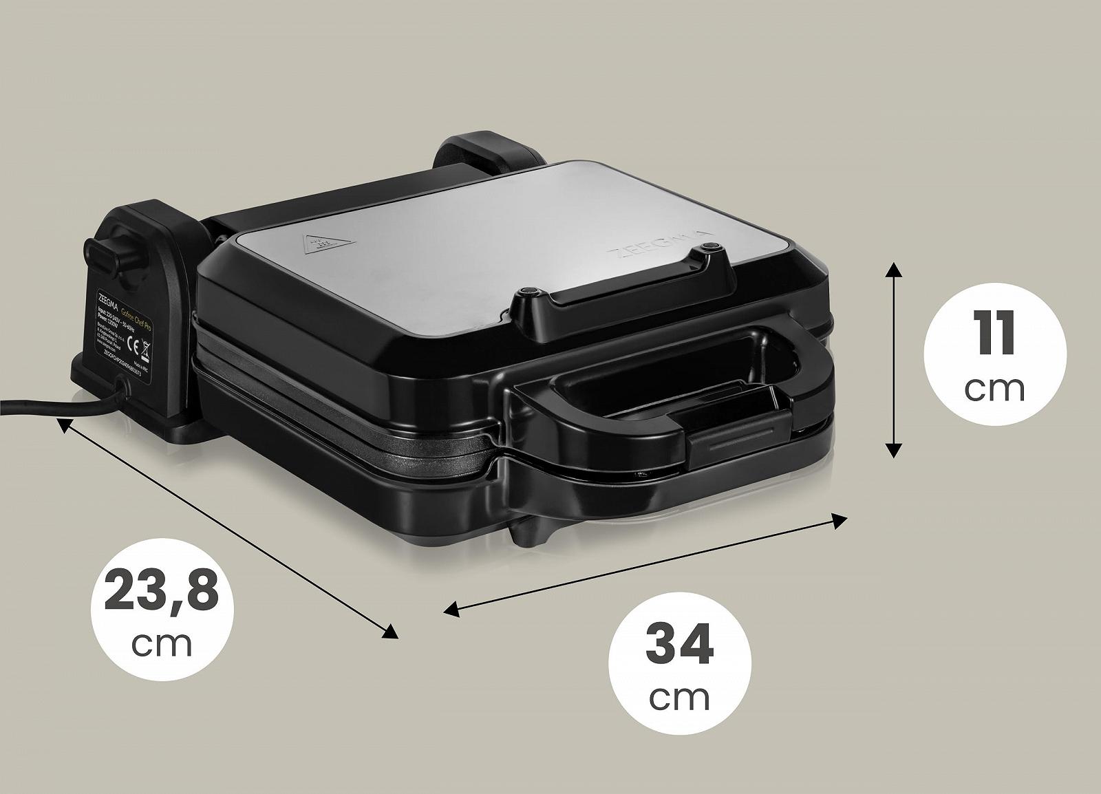 Вафельница ZEEGMA GOFREE CHEF PRO 1200 Вт Бельгийская Двойная Вертикальная Антипригарное покрытие Регулировка температуры Индикатор режима ожидания, фото №6