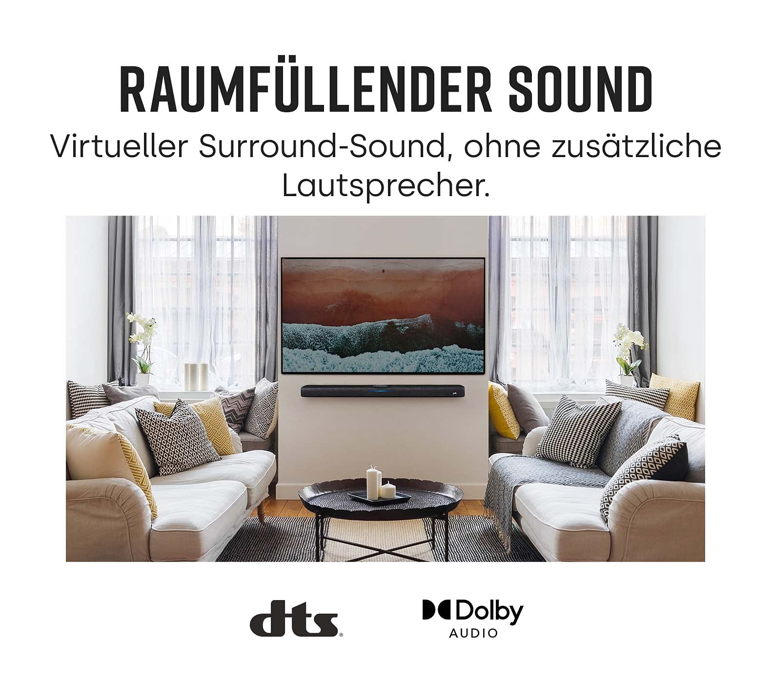 Soundbar Polk Audio React Home Cinema с встроенной Alexa DTS Dolby Digital WiFi Bluetooth HDMI ARC Оптический Вход, фото №2 Soundbar Polk Audio React Home Cinema с встроенной Alexa DTS Dolby Digital WiFi Bluetooth HDMI ARC Оптический Вход, фото №2