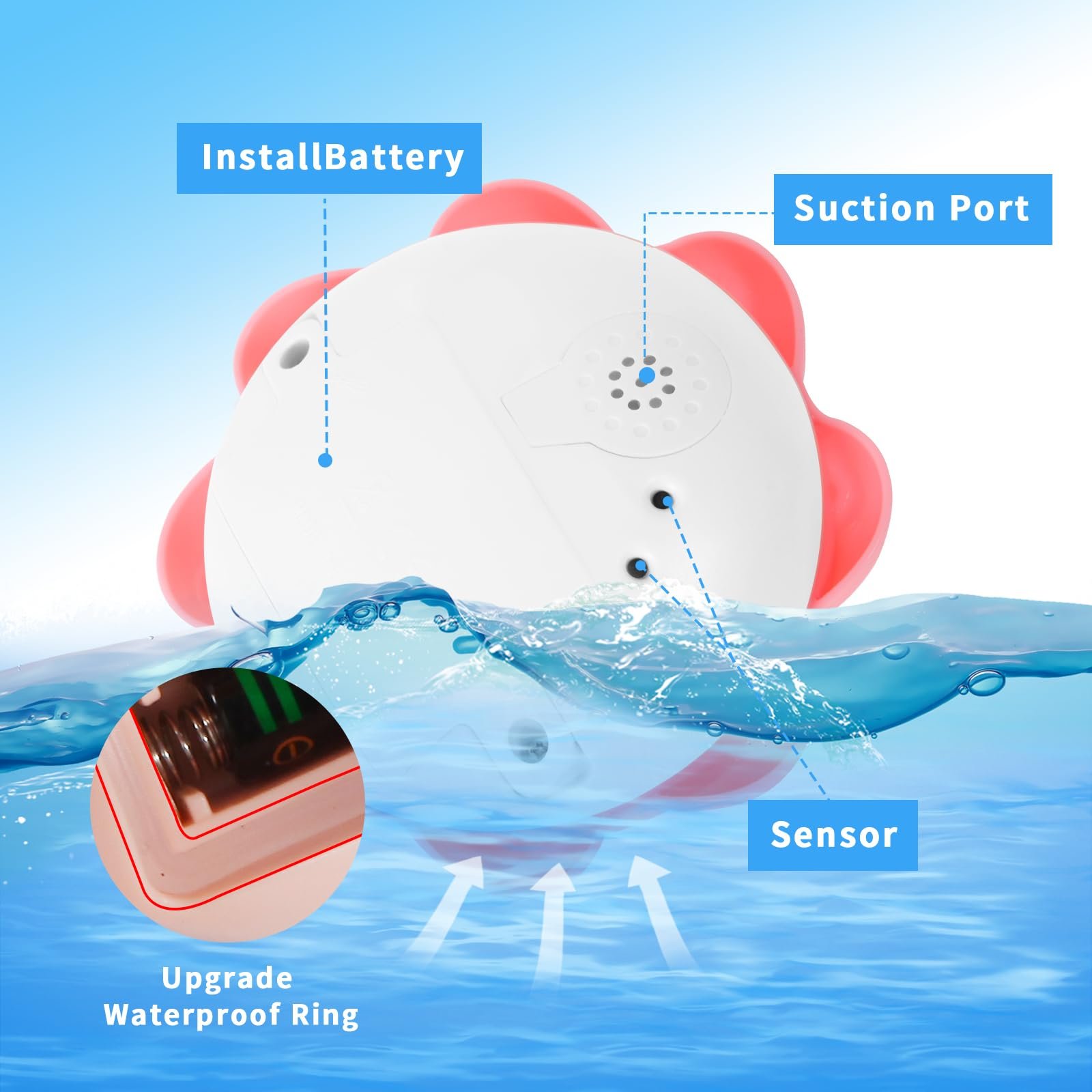 Игрушка для ванны Детская светодиодный осьминог, фото №6