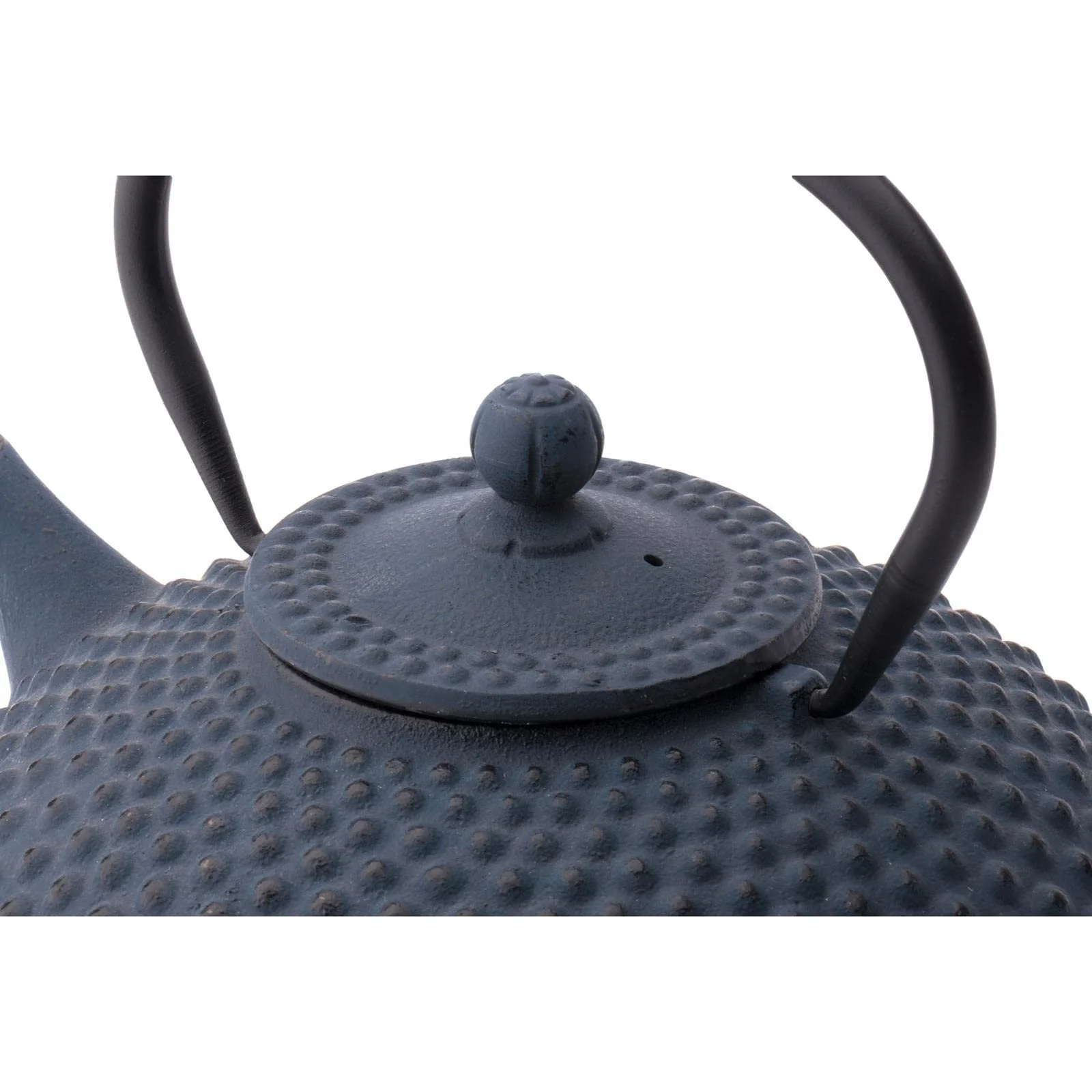 Чайник-заварник Чавунний Asian Синій 1,25 літра з ручкою, фільтром з нержавіючої сталі для чаю та підставками і чайними чашками (4 чашки), фото №3