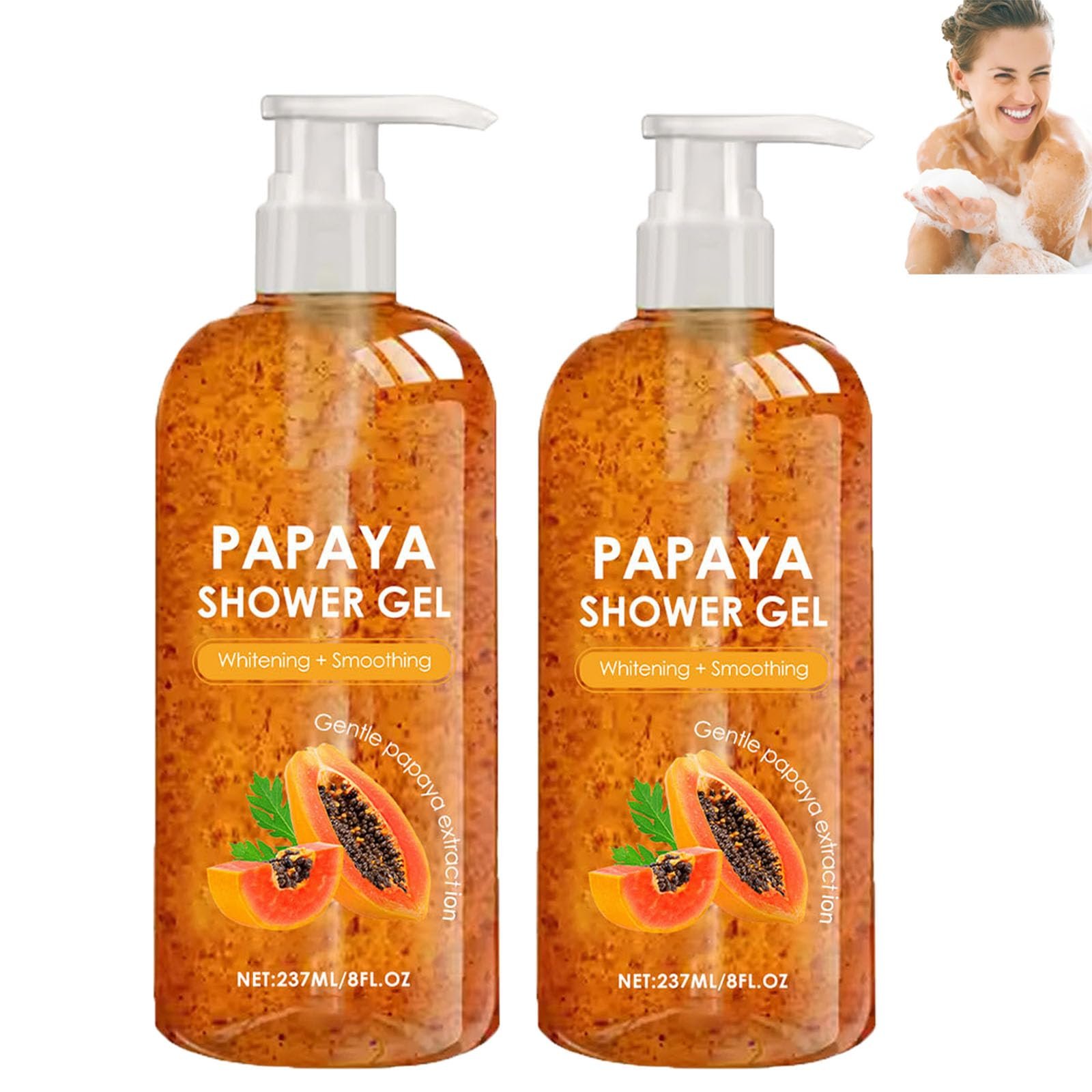 Гель для душу Papaya Відлущувальний та Очисний 2 шт, фото №1