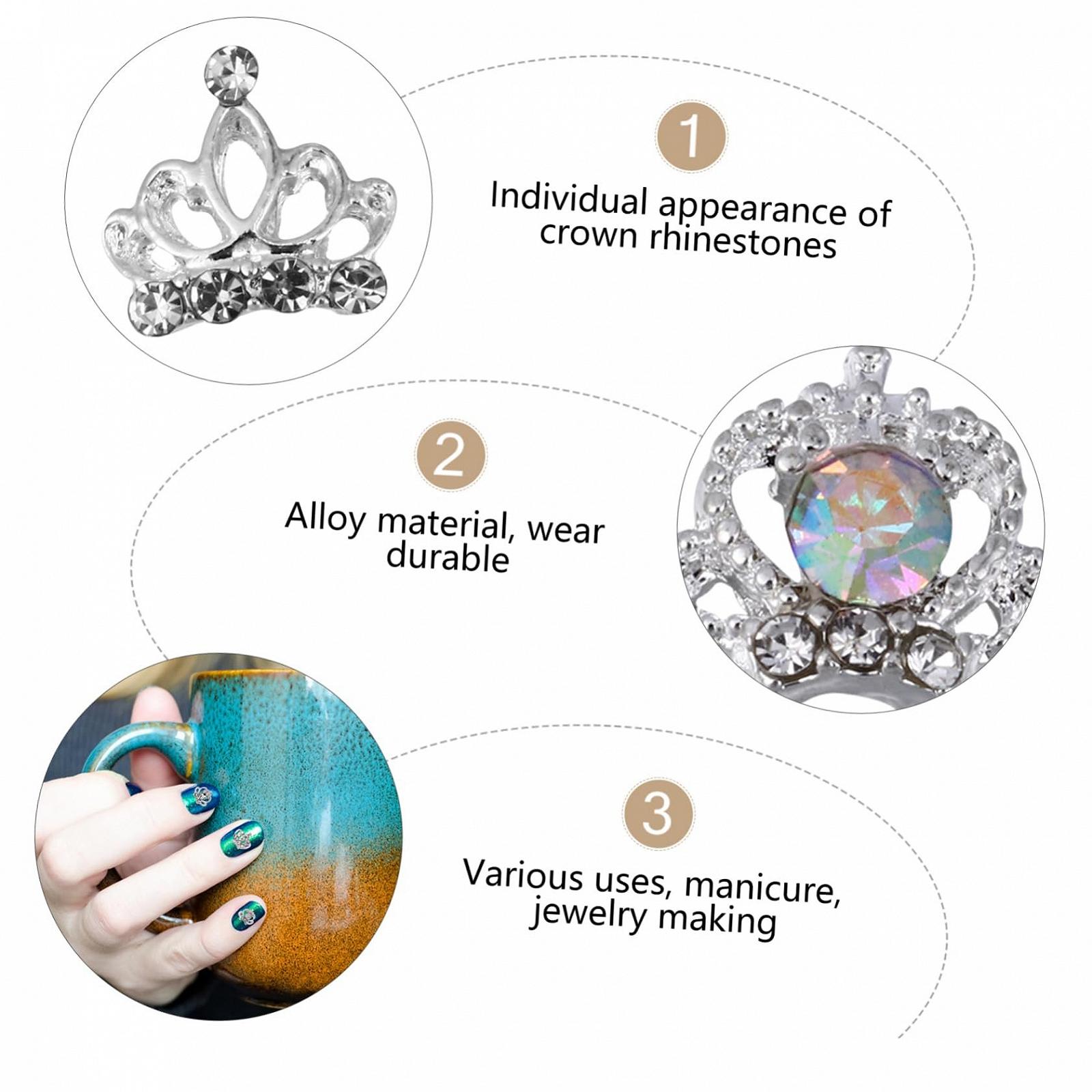 Украшение для ногтей Healvian, корона, 50 шт., фото №4