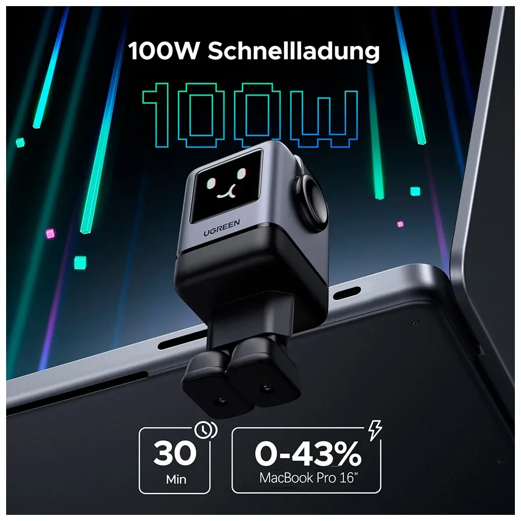 Зарядное устройство Ugreen 1xUSB + 3xUSB-C GaN 100W Robot X688 gray (45515B), фото №2 Зарядное устройство Ugreen 1xUSB + 3xUSB-C GaN 100W Robot X688 gray (45515B), фото №2