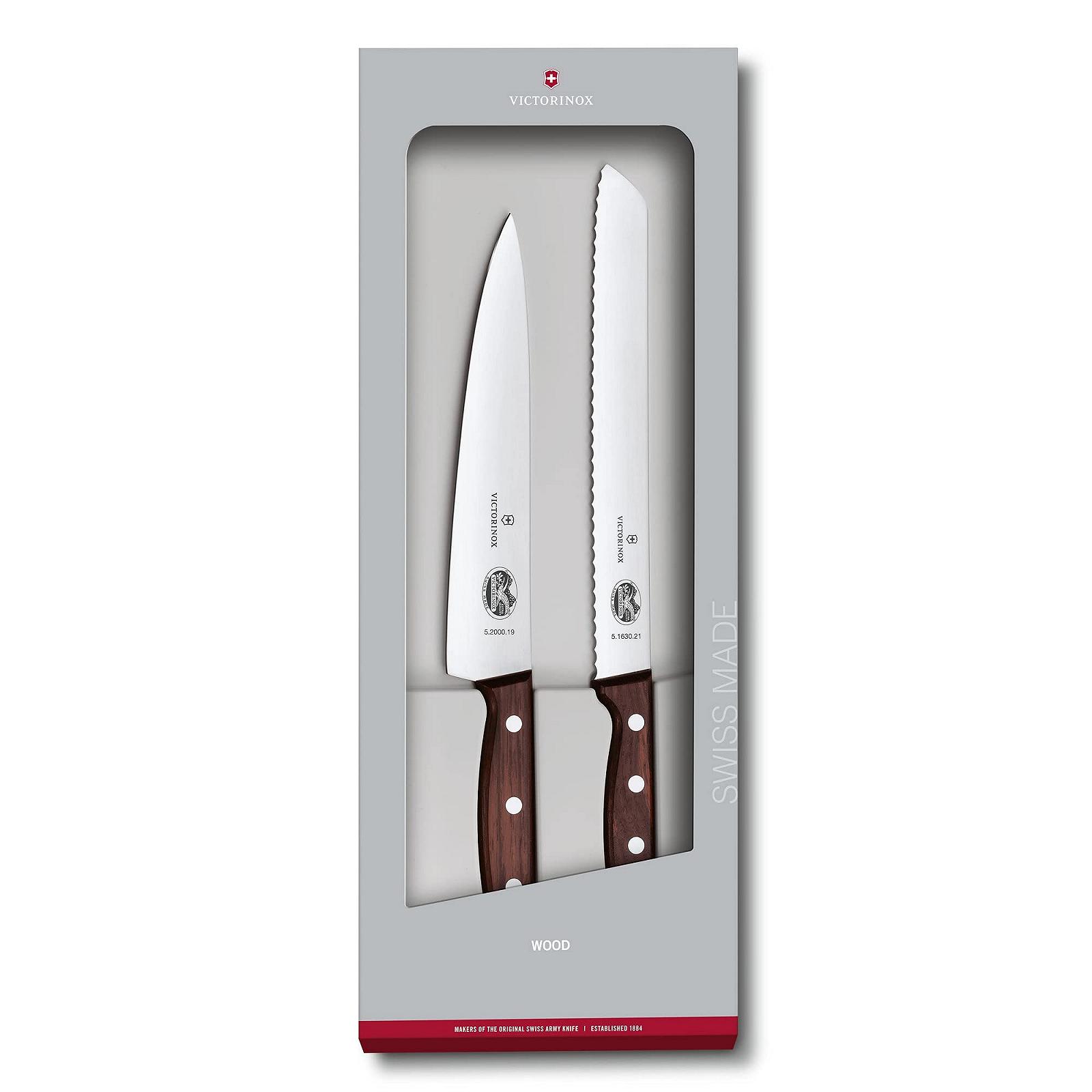 Набор кухонных ножей Victorinox Rosewood 2 предм. Нержавеющая сталь, Коричневый, фото №4