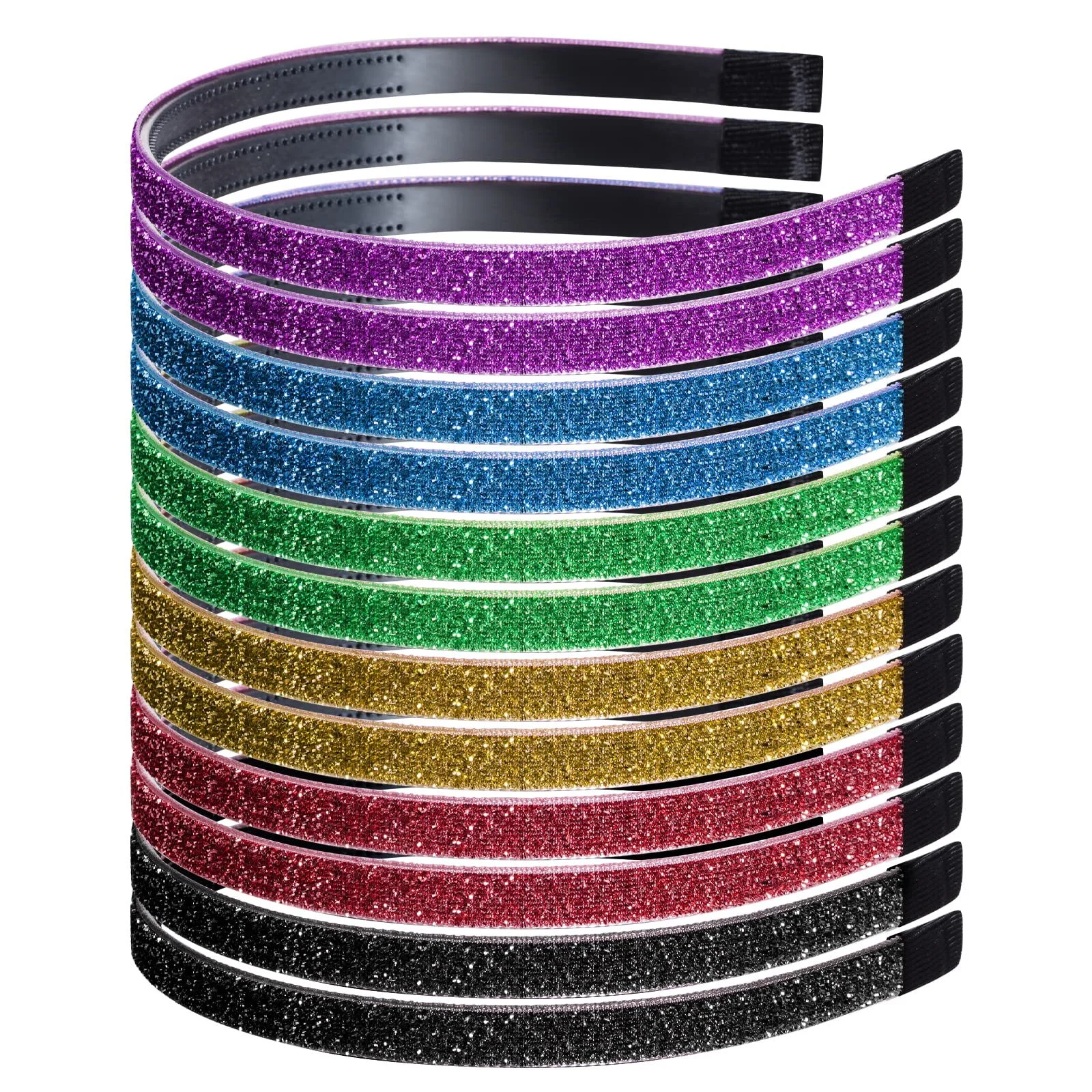 Обруч для волосся Блискучий 12 шт Різні кольори, фото №4