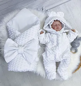 Набір на виписку демісезон, утеплювач виймається Плюш молочний - Фото 1