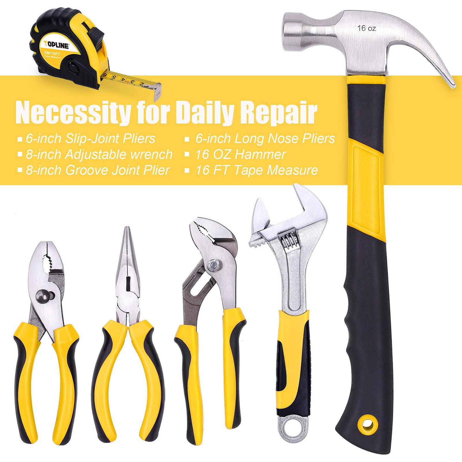 Набір інструментів TOPLINE 467-Piece Household Tool Set з сумкою 16 дюймів, фото №7