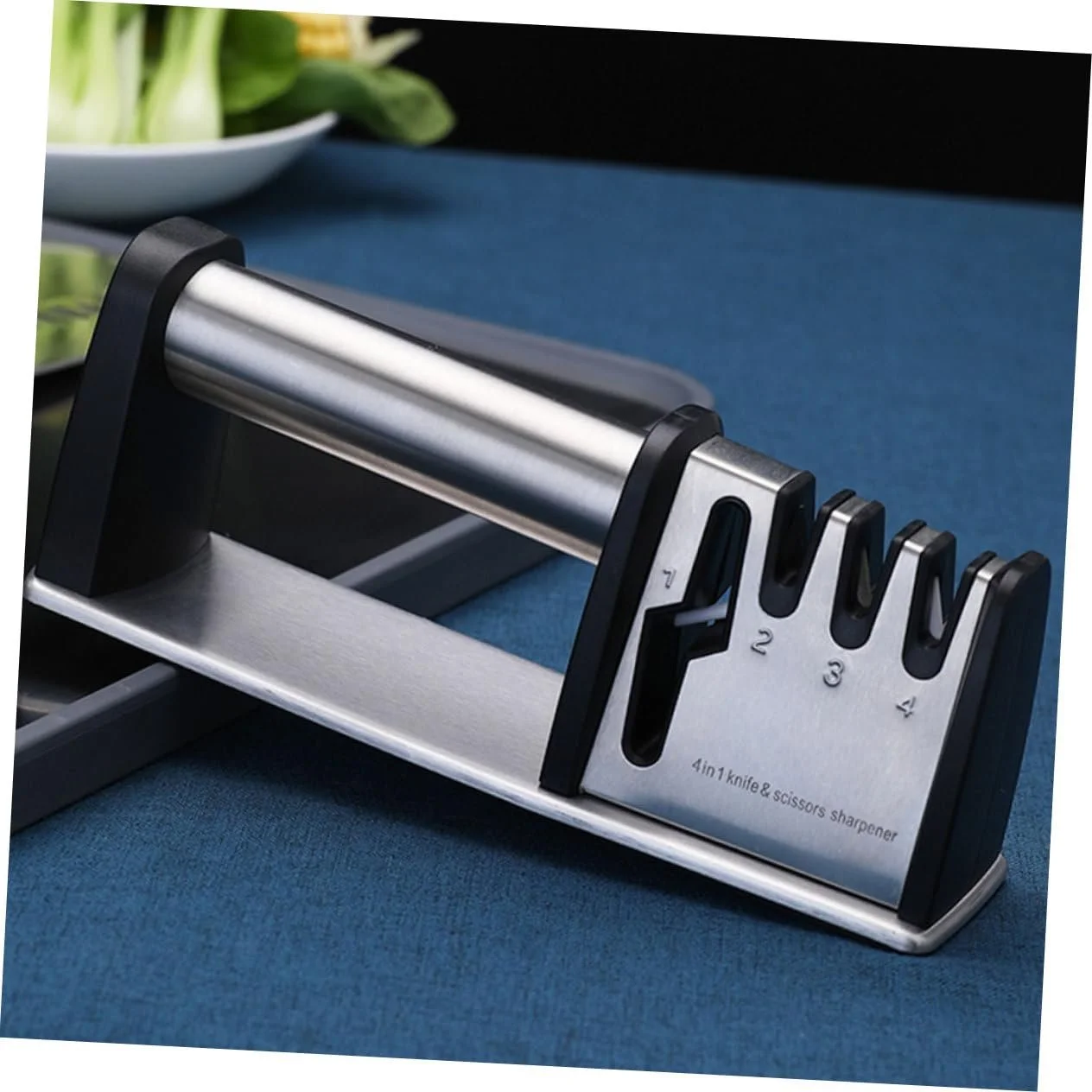 Точило для ножів та ножиць ергономічна нековзна ручна з довговічного матеріалу Black/Red, фото №4