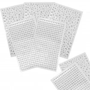 Наклейки со стразами 5 листов Самоклеящиеся блестящие камни Самоклеящийся акрил Разноцветные самоклеящиеся драгоценные камни Круглые бриллианты для DIY украшений ногтей Мобильных телефонов Одежды - Фото 1