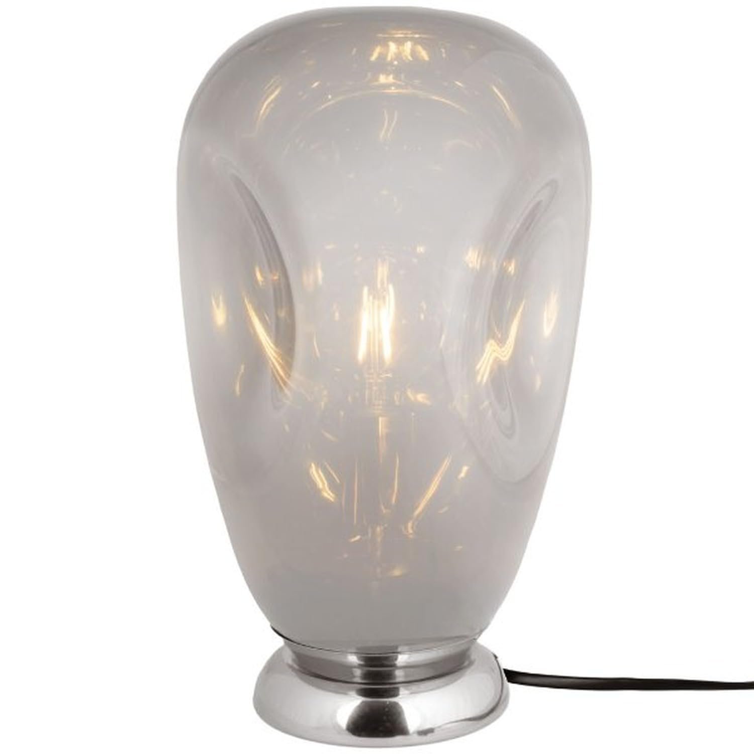 Настільна лампа Leitmotiv з дутого скла, хром, 22 x 37 см, фото №1