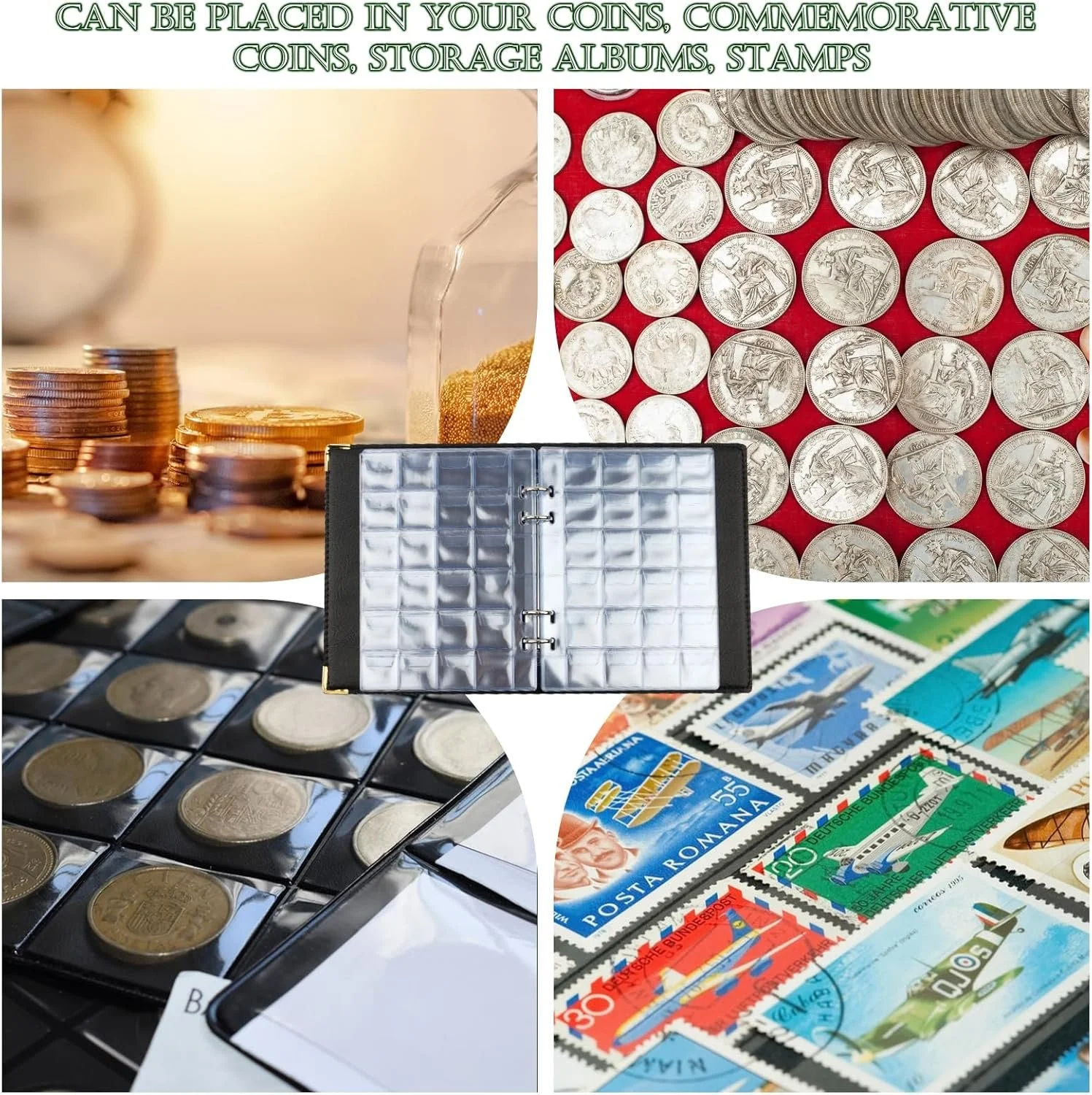 Альбом для монет YBC-48 на 480 ячеек Черный, фото №4