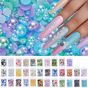 Напівкруглі Перлини для Нігтів з Плоскою Зворотною Стороною synthetic.ua - Фото 1