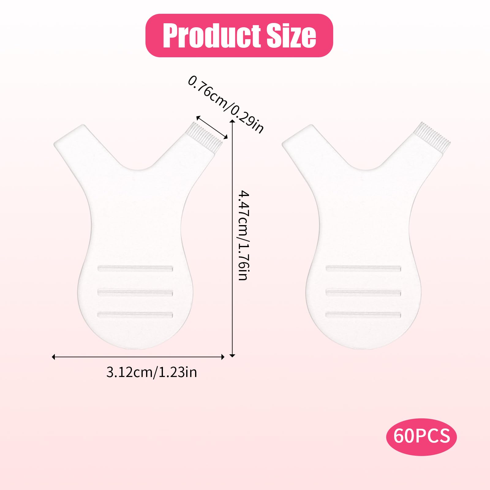 Щетка Y Shape Eyelash Comb для подъема ресниц силиконовая прозрачная 60 шт., фото №4