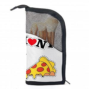 Набір кистей для макіяжу в чохлі Flamingo Eier Pizza, 12 штук - Фото 1