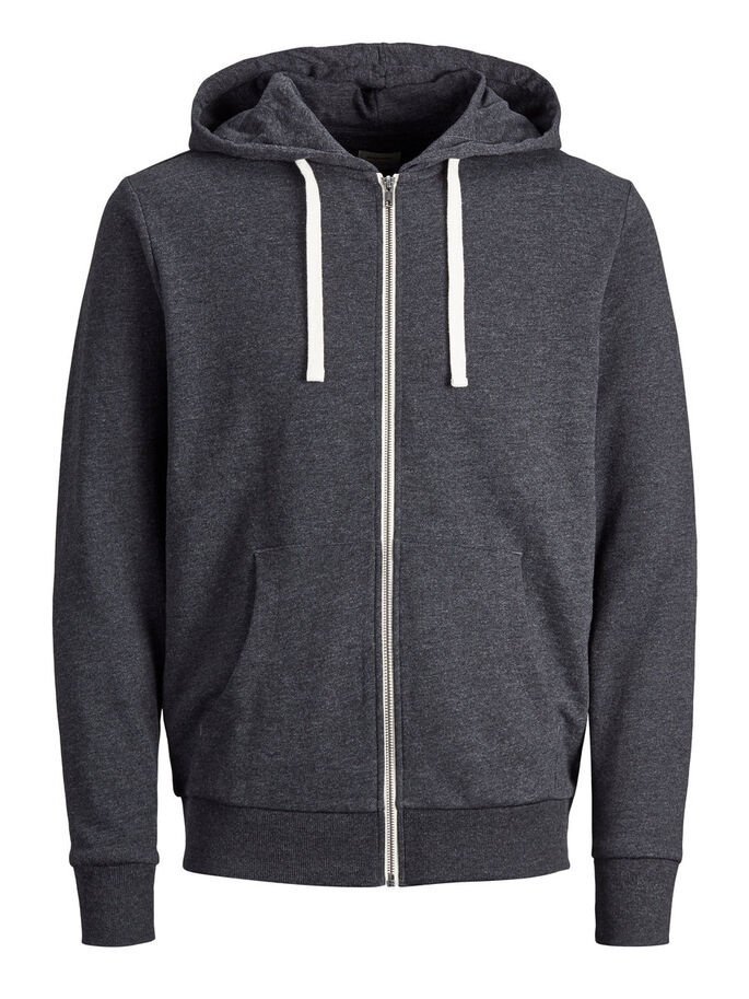 Світшот JJEHOLMEN SWEAT ZIP HOOD NOOS 12136884-Dark Grey Melange-Fit:REG FIT Jack&Jones Темно-сірий M, фото №4