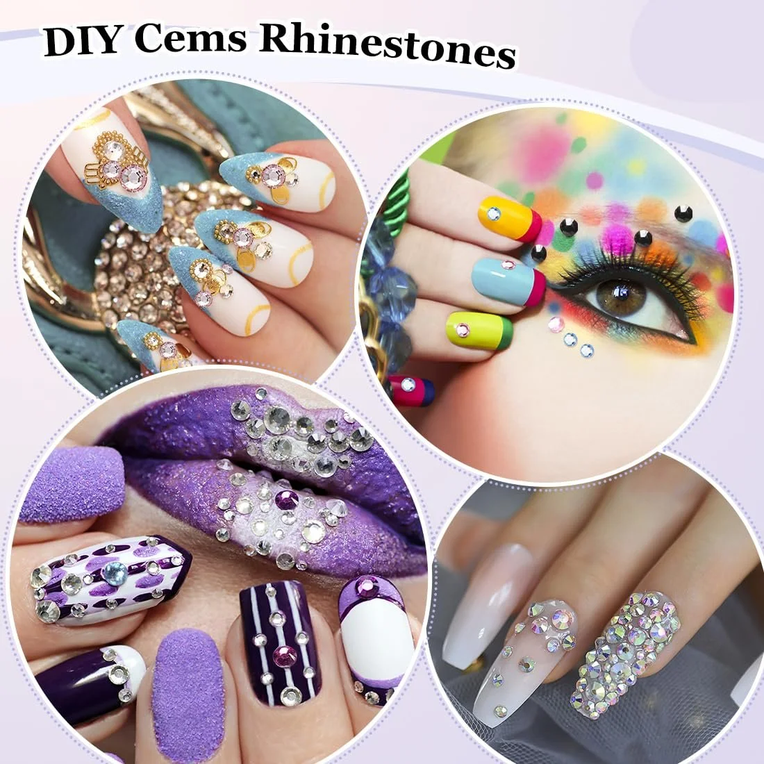 Стразы Самоклеящиеся FUKPO, 400 шт, Разноцветные, фото №3