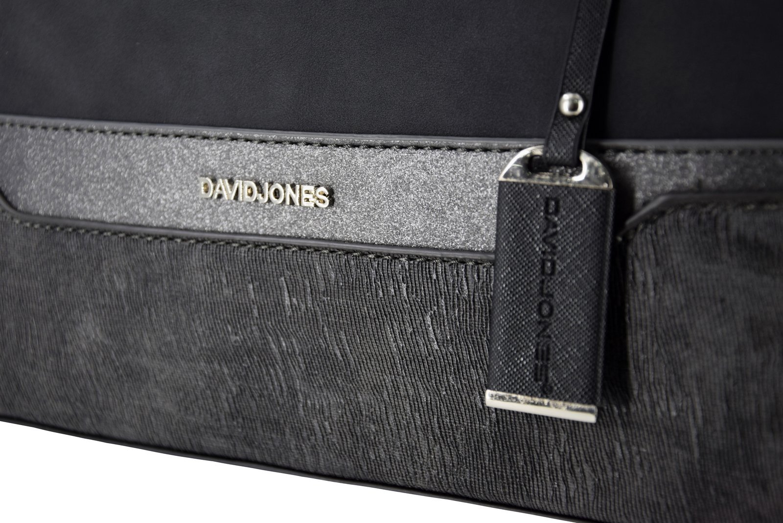 Сумка З Верхньою Ручкою David Jones Bugatti Polochon Duffle, Багатокольорова Смугаста, з Нубуку з Блискітками, Жорстка Штучна Шкіра, Чорна, фото №4