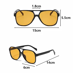 Солнцезащитные очки Авиатор DYOUen Винтаж Классические 70-х Поляризованные UV400 Черный, Оранжевый synthetic.ua - Фото 1