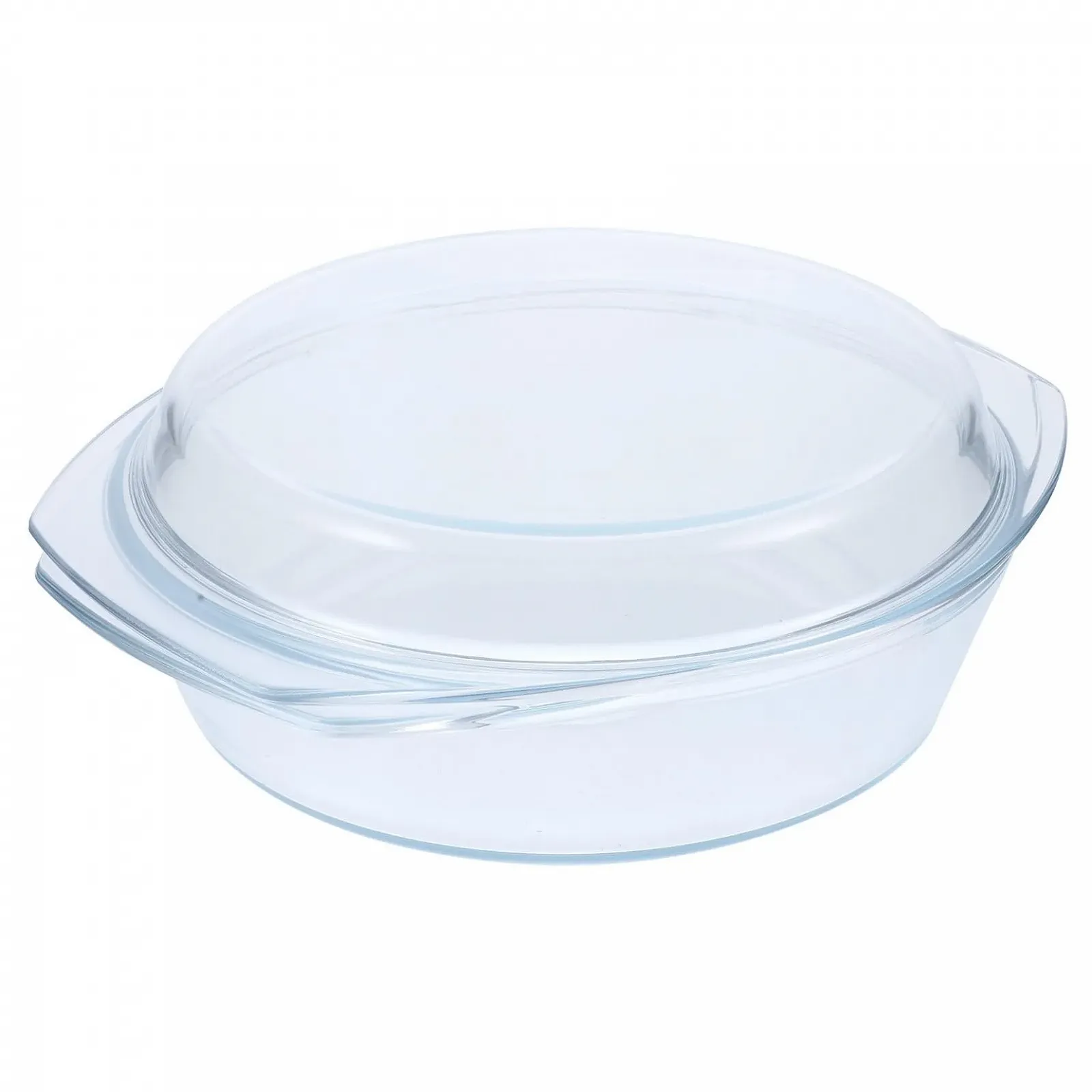 Кастрюля стеклянная с крышкой Прозрачная, фото №1