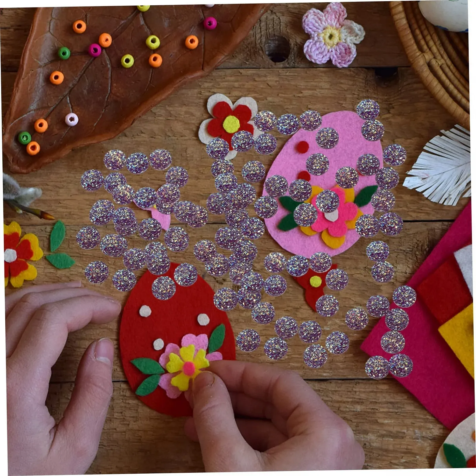 Стрази DECHOUS Плоскі 500 шт., фіолетові, смола, фото №7