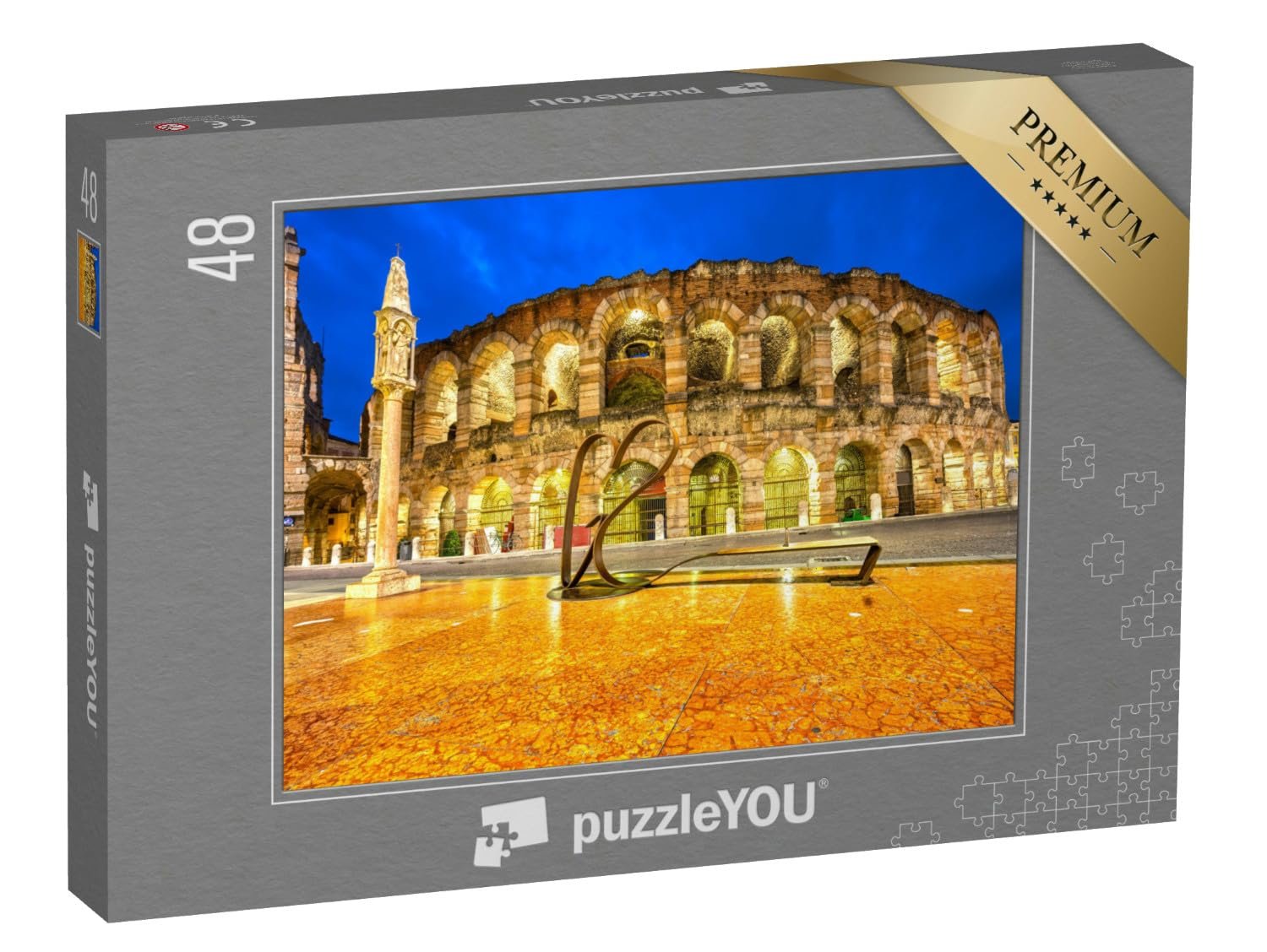 Пазл puzzleYOU Verona Ночная съемка знаменитой Арены, Верона, Италия 48 элементов, фото №1