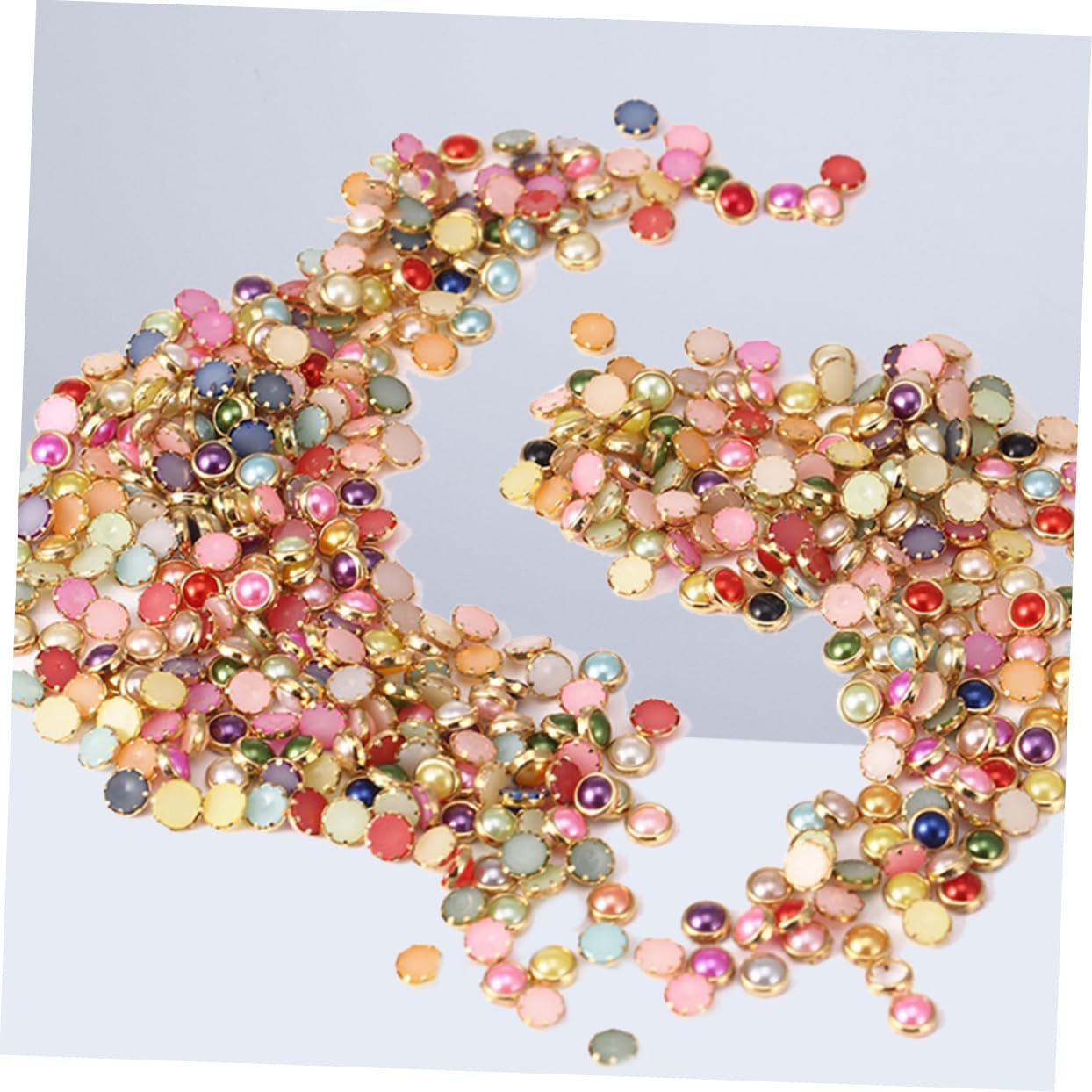 Стрази для нігтів круглі FRCOLOR 2000 шт. Різні кольори, фото №8