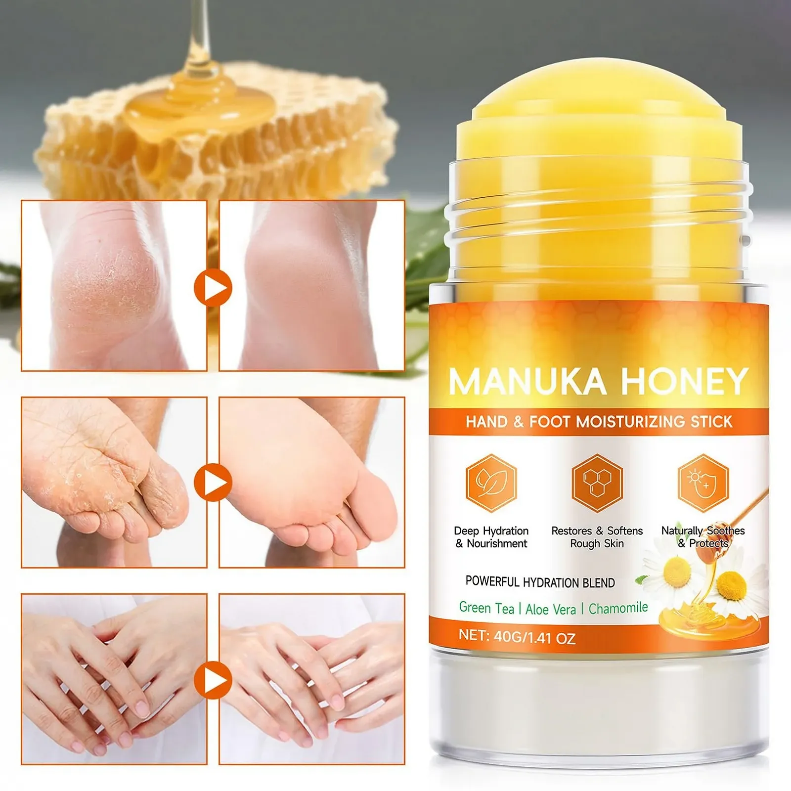 Крем для ног Honey Foot Cream Manuka от мозолей и трещин в форме стика 2 шт., фото №5