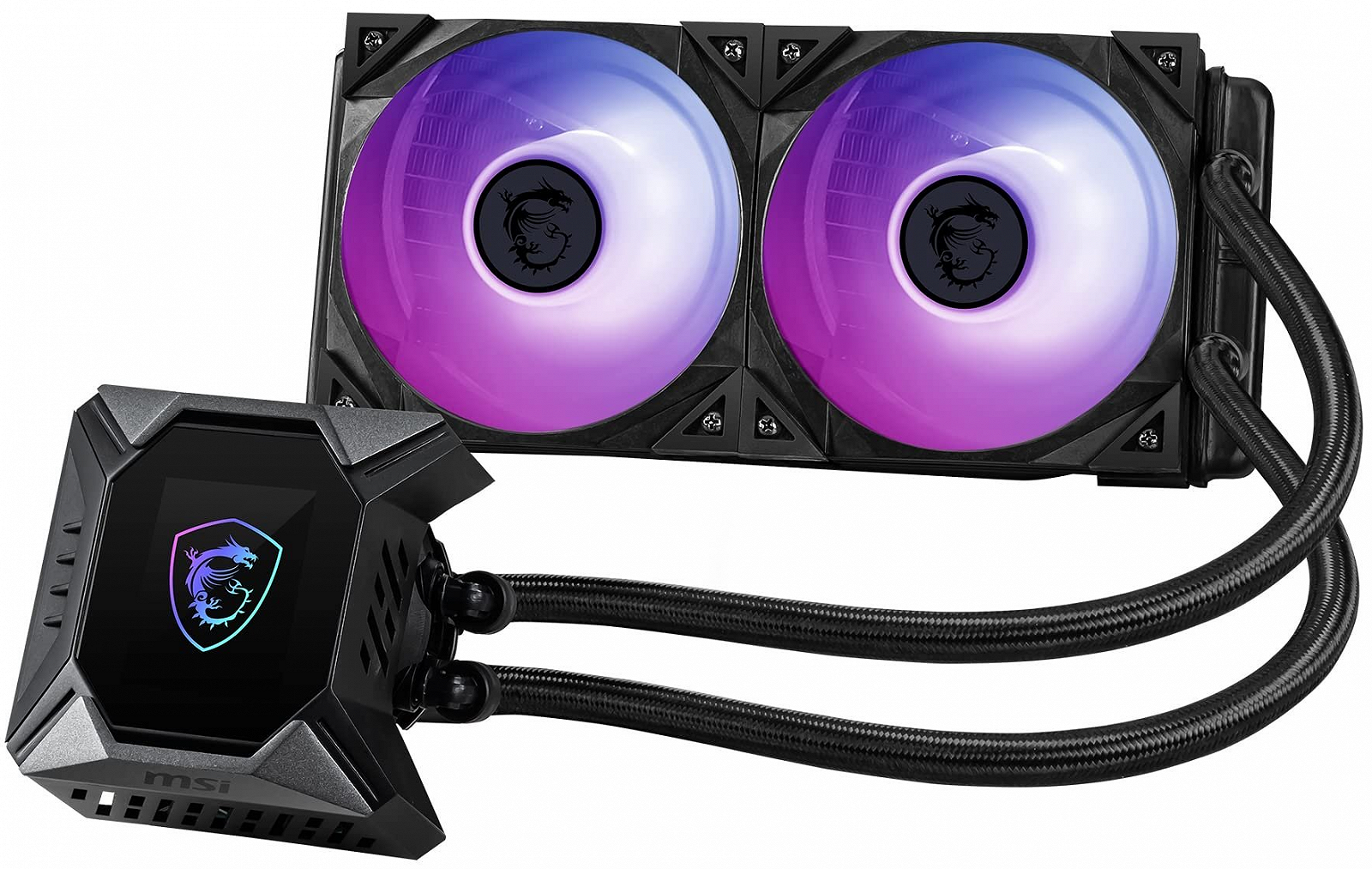 Система рідинного охолодження MSI MPG CORELIQUID K240 / 240mm / 2500 RPM / 2.4" LCD / Intel / AMD / Black, фото №1