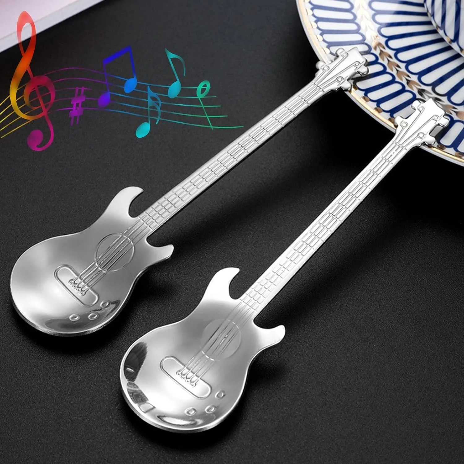 Ложка Кофейная Гитара из нержавеющей стали Мини-гитара 4 шт, фото №6 Ложка Кофейная Гитара из нержавеющей стали Мини-гитара 4 шт, фото №6