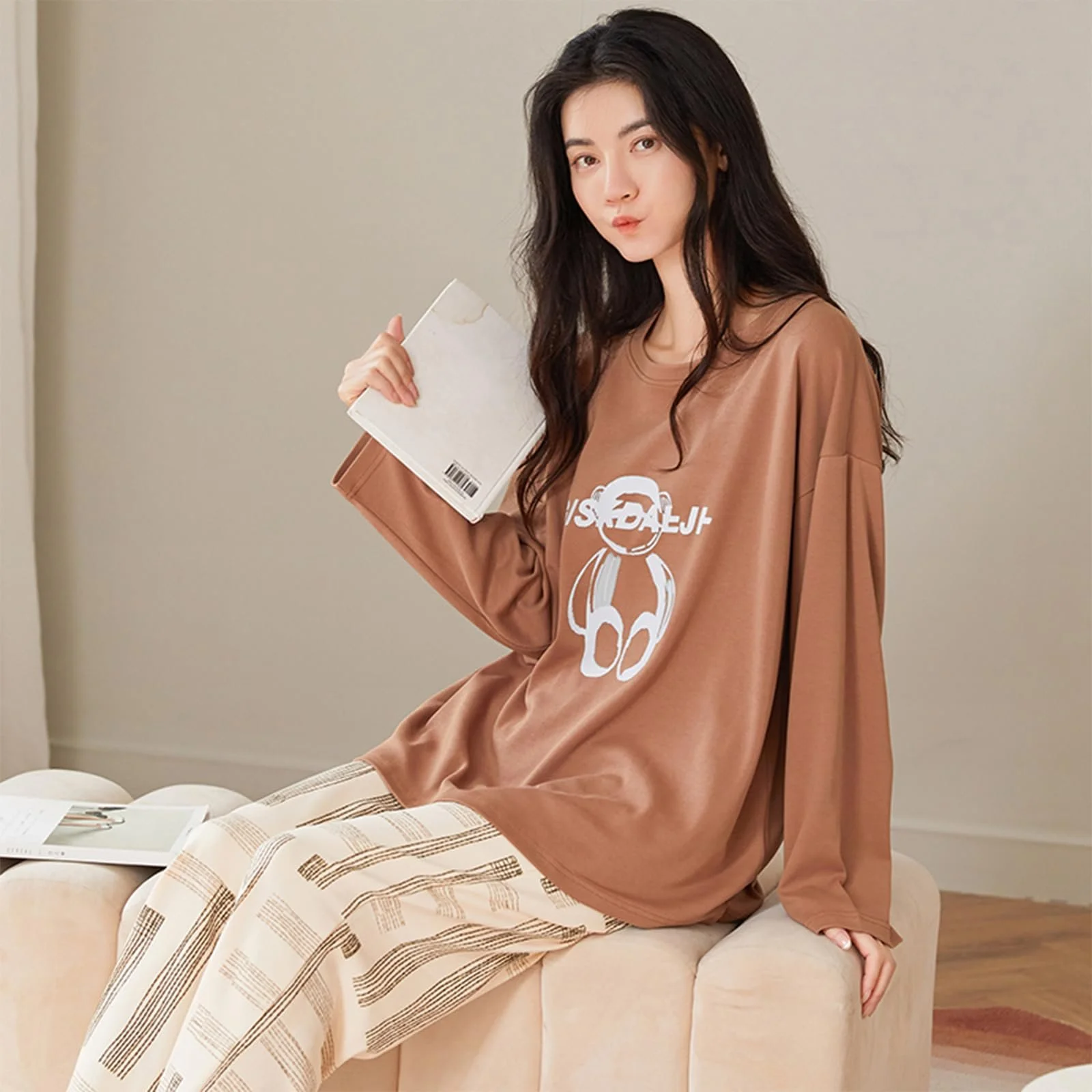 Піжамний комплект GOSO для дівчат, Стильний комплект з довгими рукавами, фото №5 Піжамний комплект GOSO для дівчат, Стильний комплект з довгими рукавами, фото №5