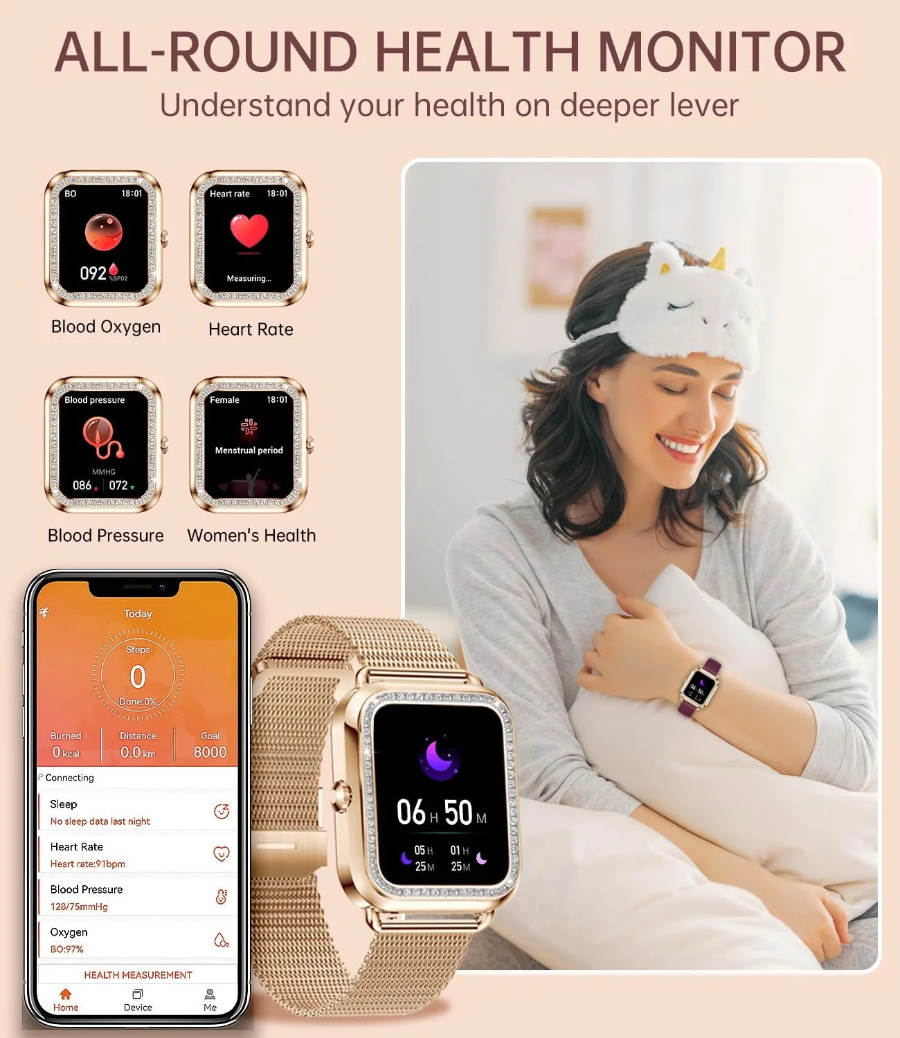 Смартгодинник жіночий з функцією телефону та голосовим помічником, 1.59-дюймовий HD-дисплей, фото №3 Смартгодинник жіночий з функцією телефону та голосовим помічником, 1.59-дюймовий HD-дисплей, фото №3