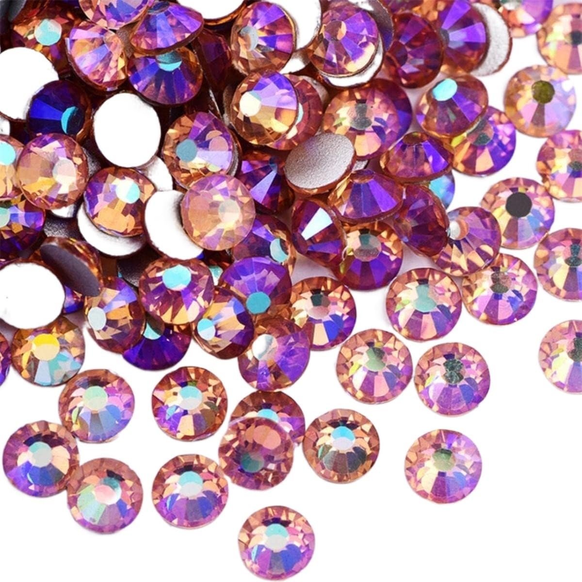 Прикраси для нігтів, Кольорові SS3-SS34 Crystal Блискучі Стрази, Скло, фото №1