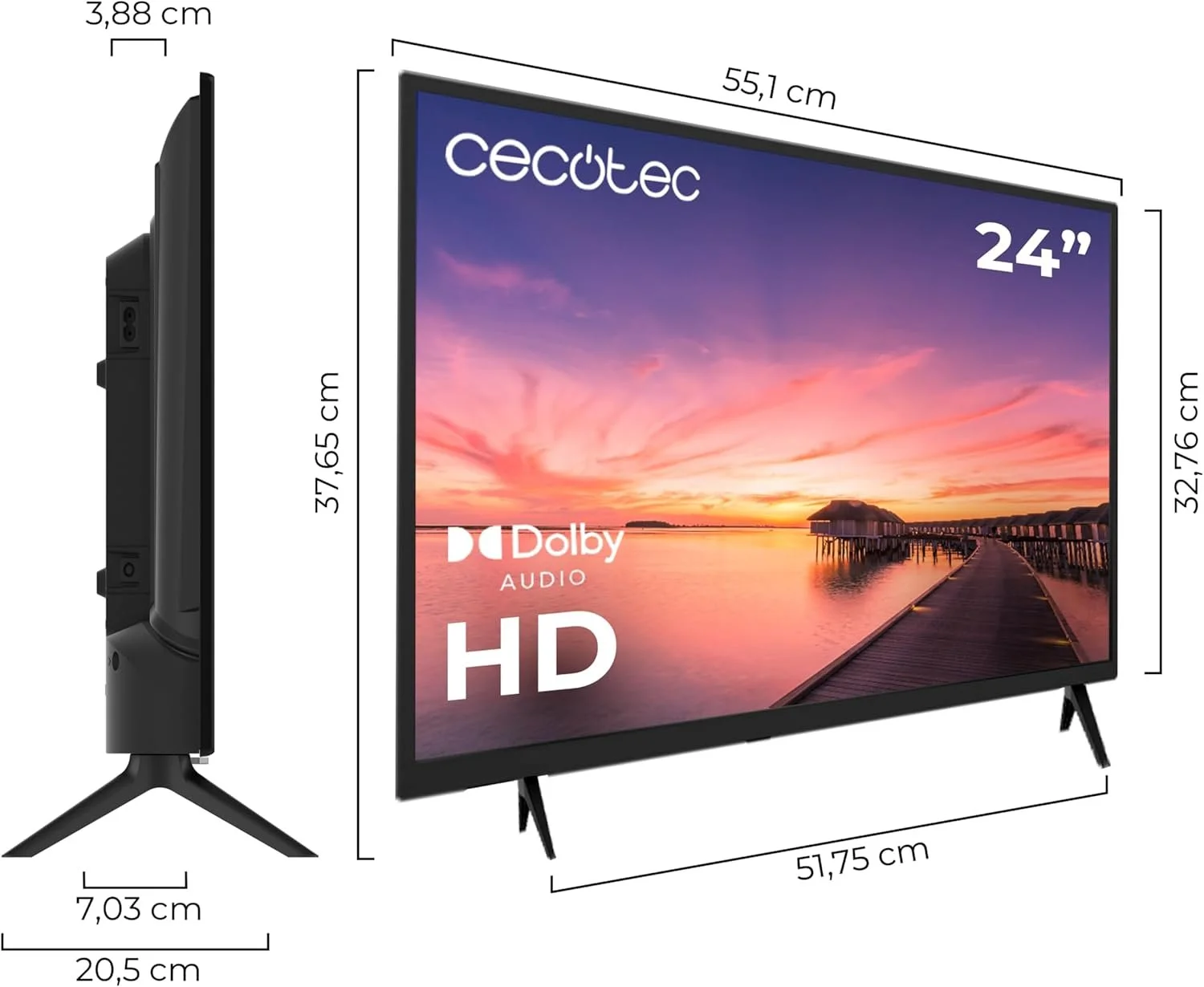 Телевізор 24" Cecotec TV 0 Series 0024 / HD / 60 Гц / LCD / Bluetooth, фото №3
