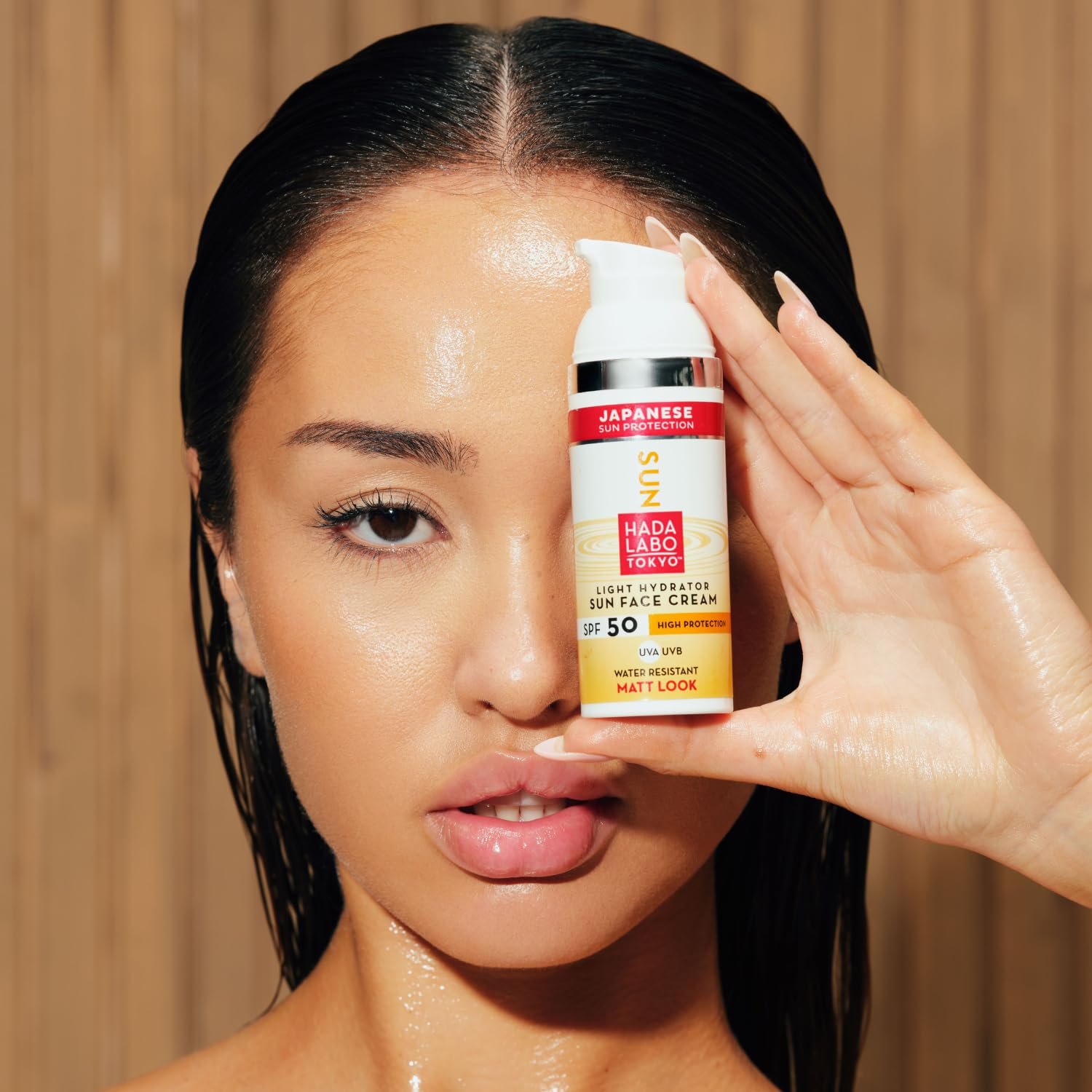 Солнцезащитный крем для лица Hada Labo Tokyo SPF 50 UVA/UVB с гиалуроновой кислотой и пантенолом, водостойкий, фото №5