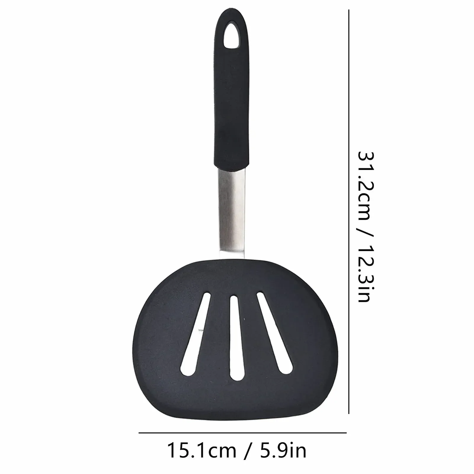 Лопатка Силиконовая Широкая Круглая Гибкая 31.2 x 15.1 см, фото №2