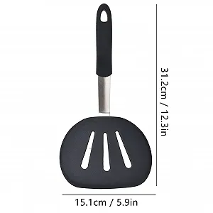 Лопатка Силиконовая Широкая Круглая Гибкая 31.2 x 15.1 см synthetic.ua - Фото 1