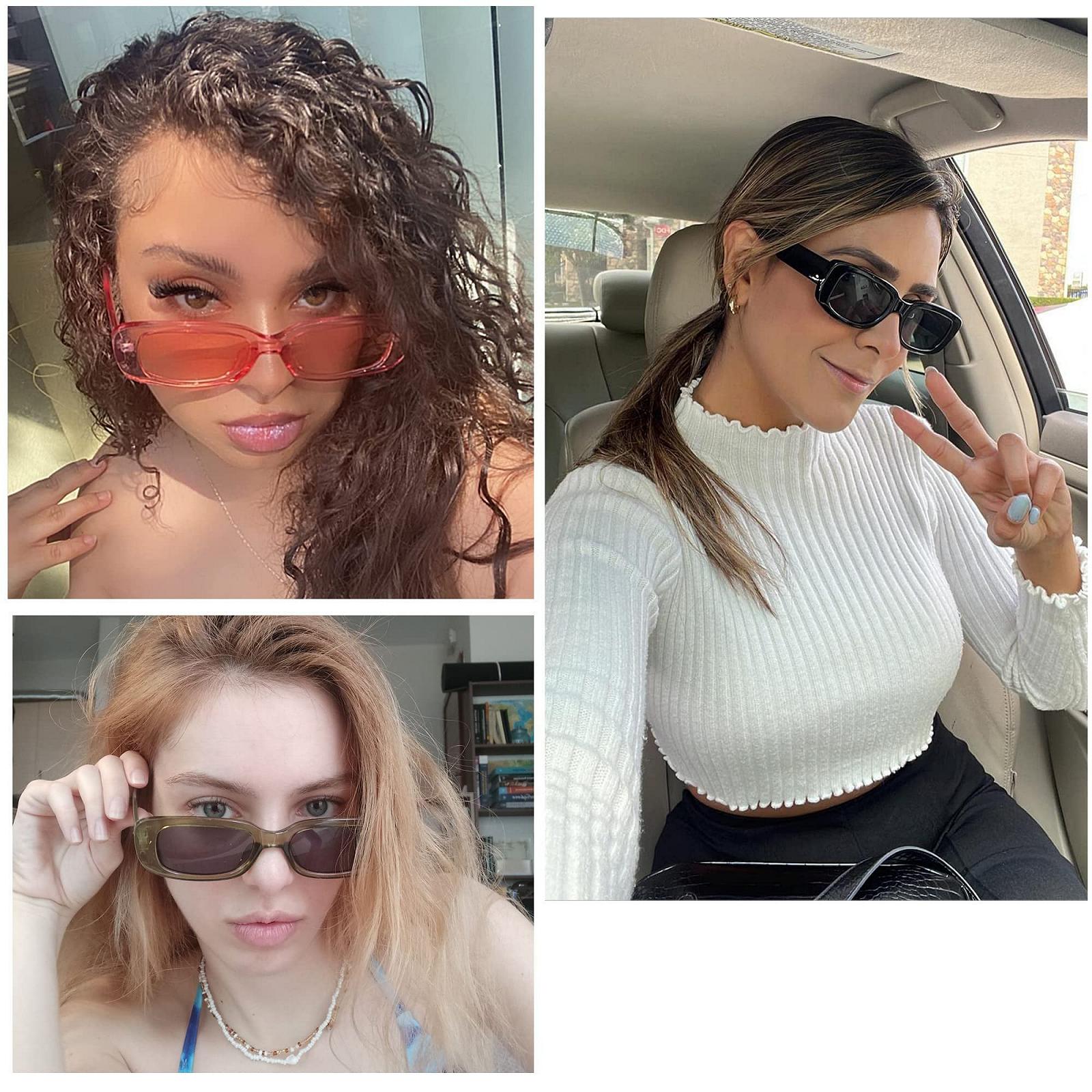 Сонцезахисні окуляри Прямокутні Unning Набір 6 штук Вінтажні 90-х Ретро, фото №7