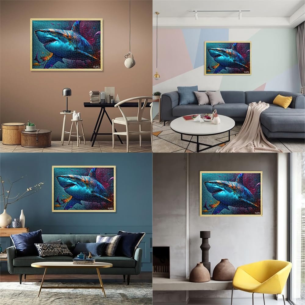 Пазл Кольорова акула 1000 деталей картонний для дорослих та дітей від 12 років 26 x 38 см, фото №4