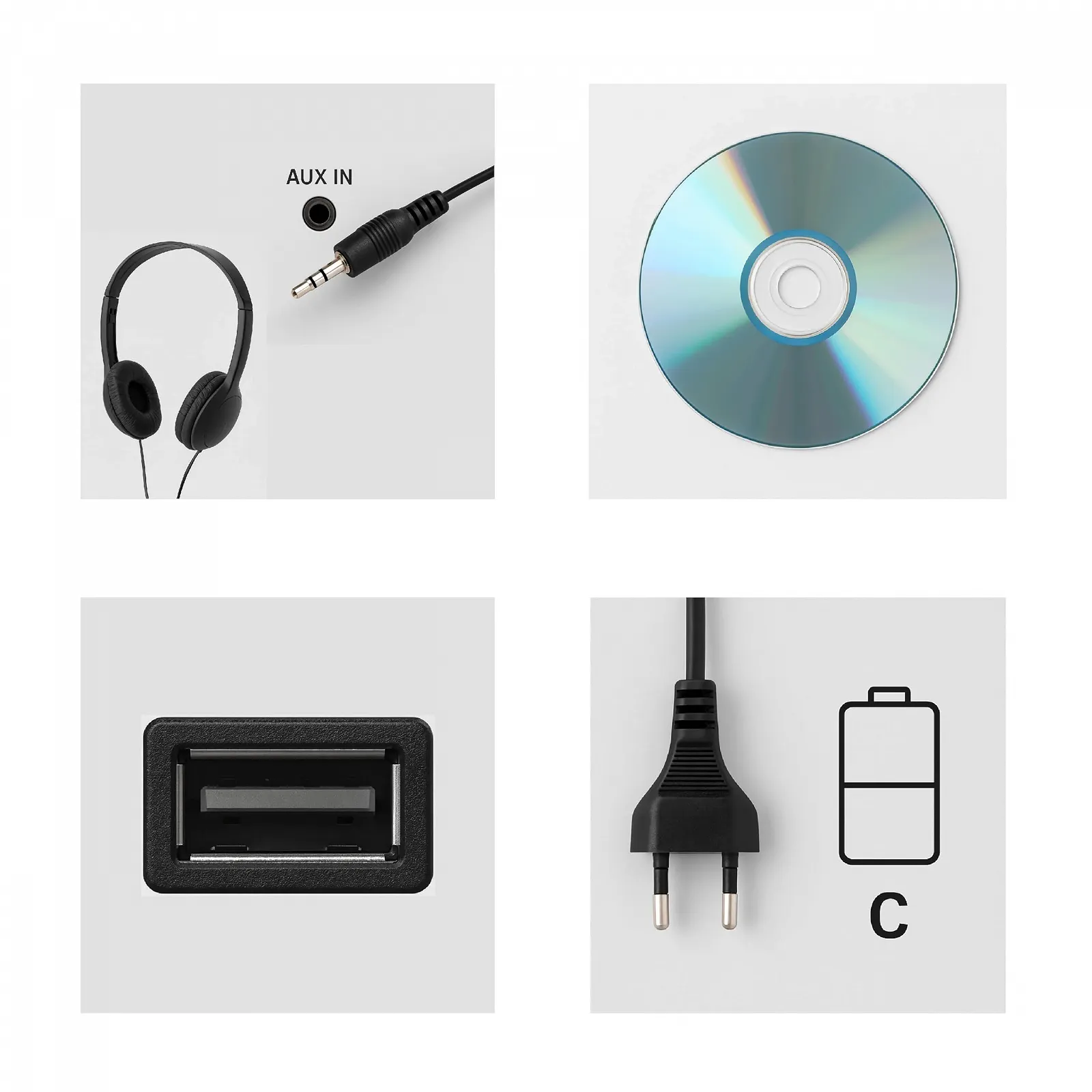 Магнитола CD-проигрыватель Silva Schneider MPC 25.4 USB с FM-радио, USB для MP3, AUX и разъемом для наушников, ЖК-дисплей, 40 Вт p.m.p.o., питание от сети/батареи Черный, фото №7