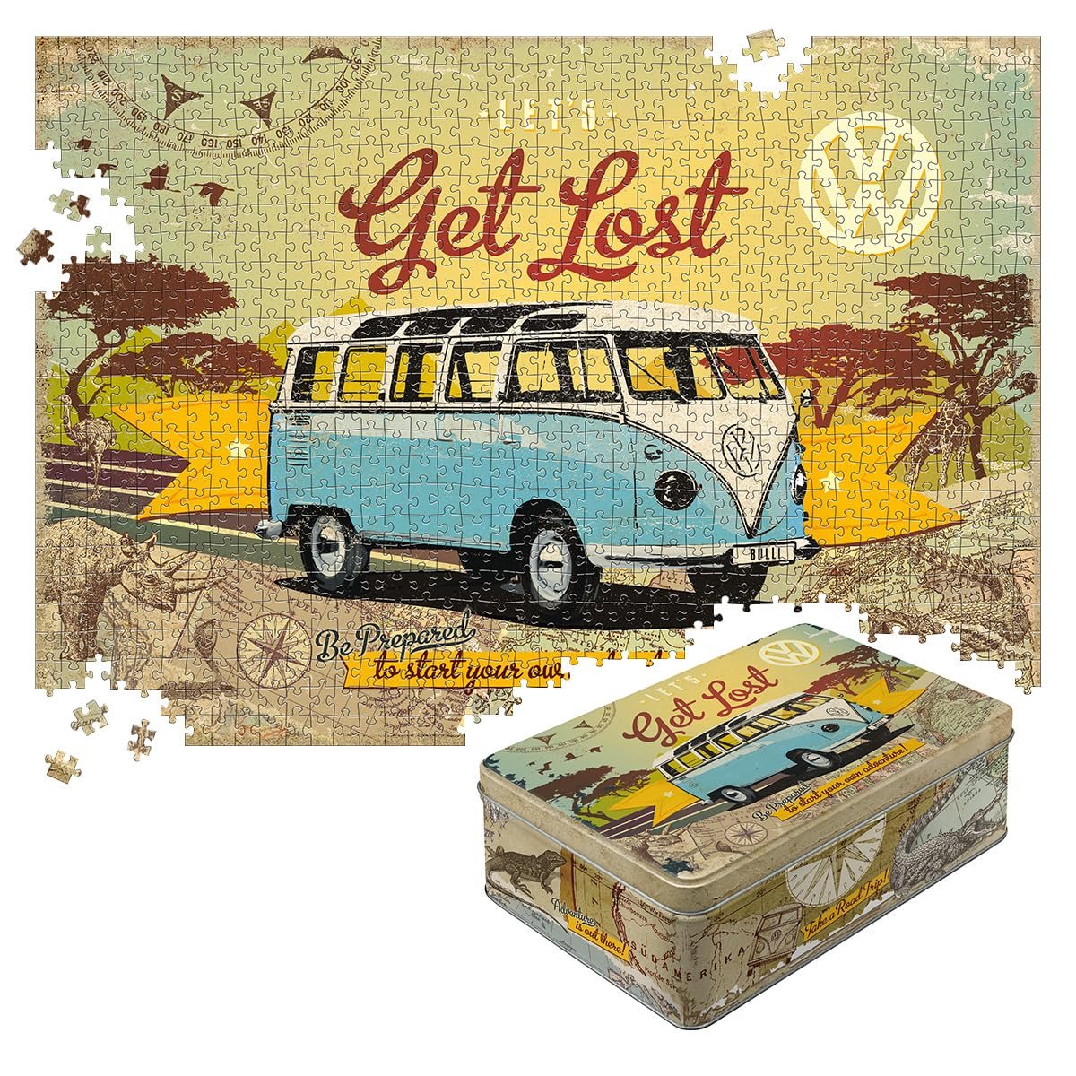 Пазл Nostalgic-Art Retro VW Bulli – Let's Get Lost 1000 элементов в металлической коробке, фото №1