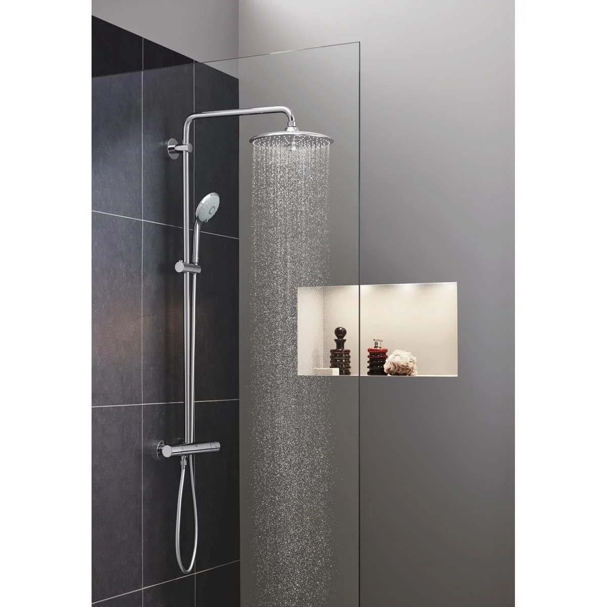 Душева система GROHE Euphoria XXL 310 26075 з термостатом Hard graphite, фото №2