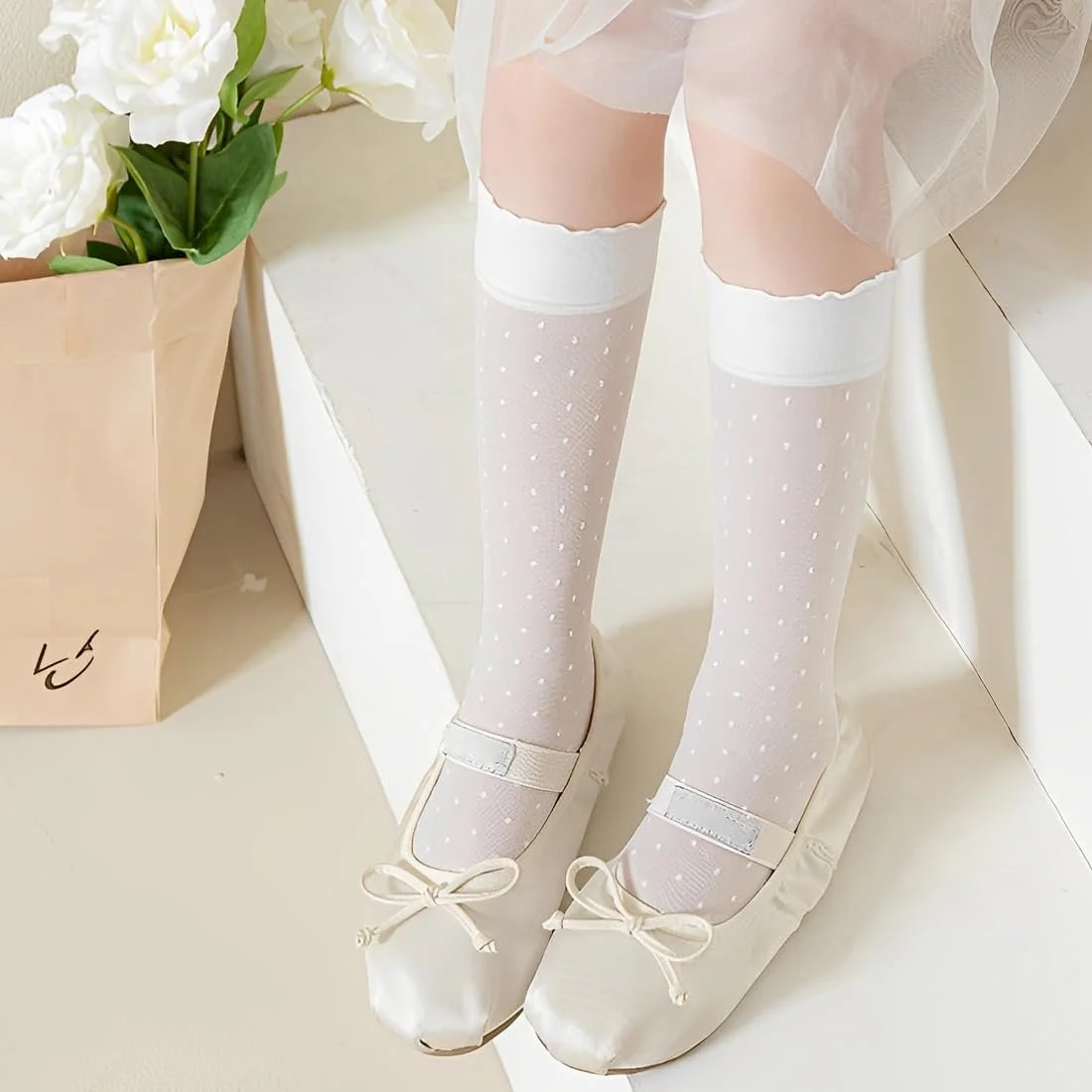 Носки Женские Костюмные Прозрачные в рубчик - 2 пары, фото №3