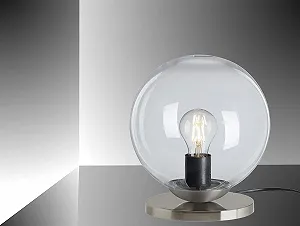 Приліжкова лампа Trango Sun* 7010C з плафоном у формі скляної кулі, прозорий, E27 - Фото 1