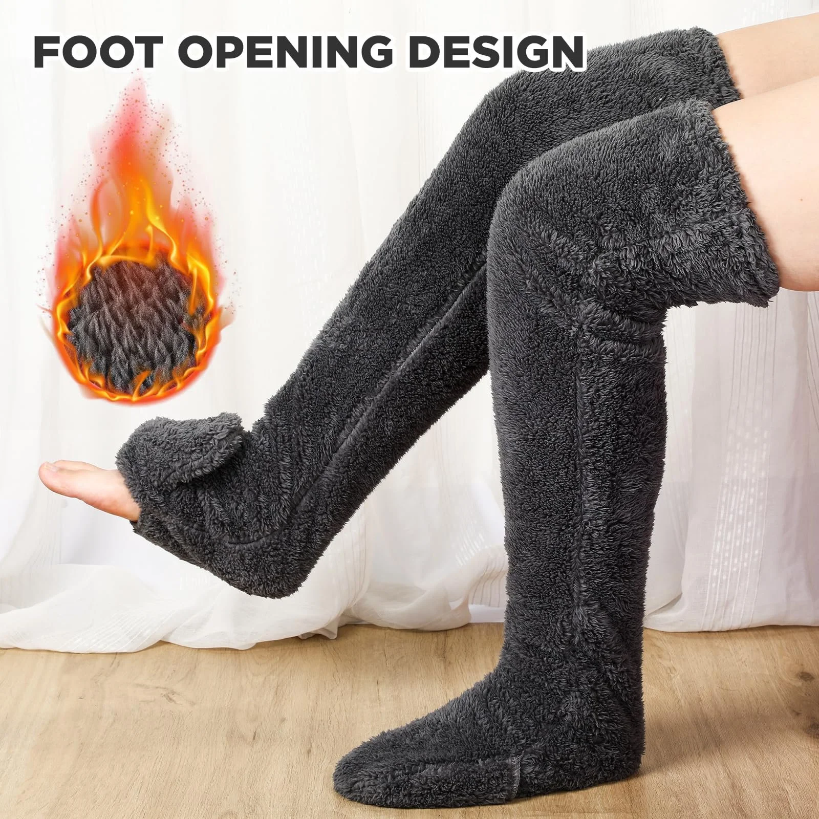 Чулки Sintege Plush, пушистые зимние, теплые, для дома, мужские, женские, фото №3