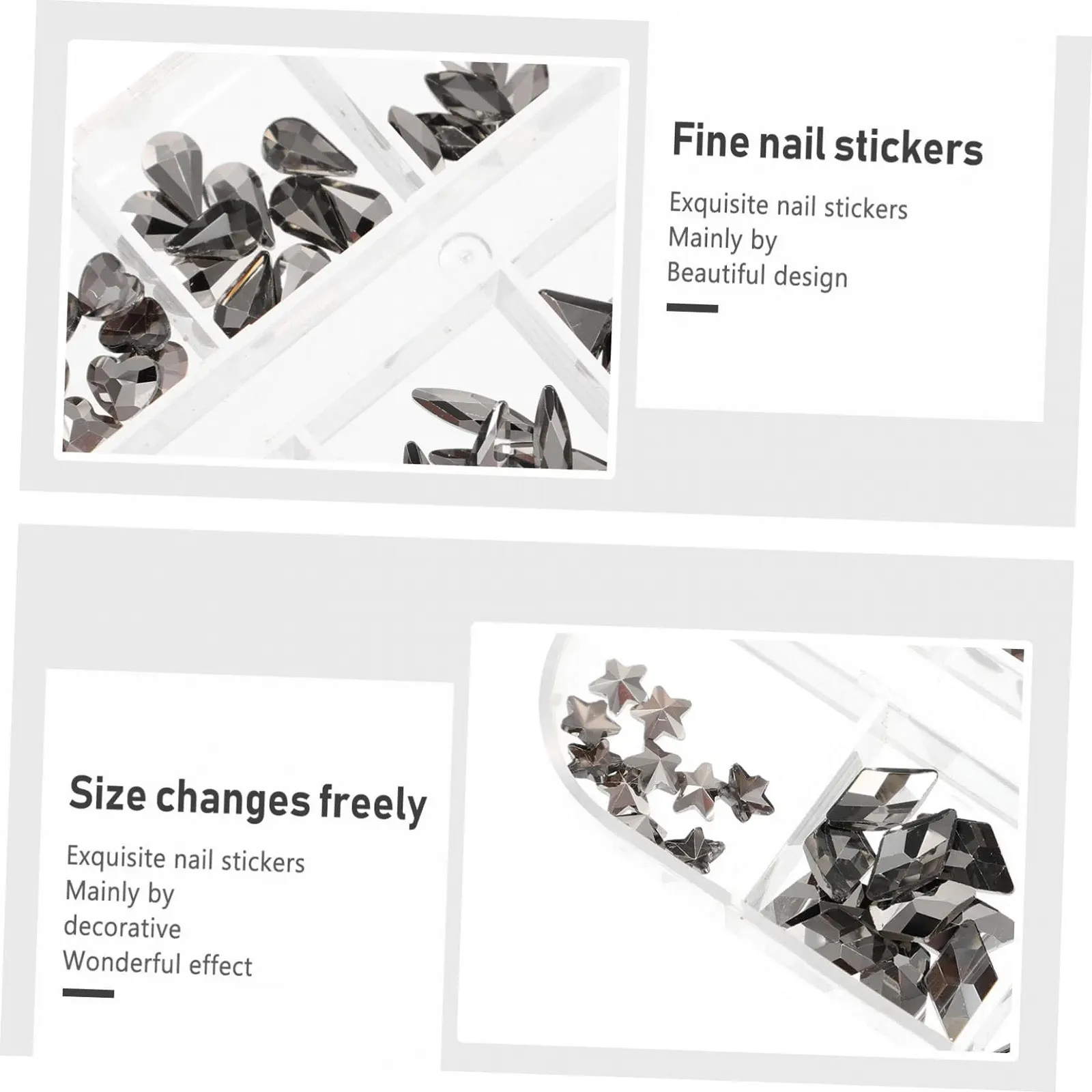 Стрази Kristall Healeved для манікюру, кольорові блискучі, фото №4