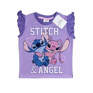 Піжама Disney Lilo and Stitch для дівчат, з штанами Angel, фіолетова synthetic.ua - Фото 1