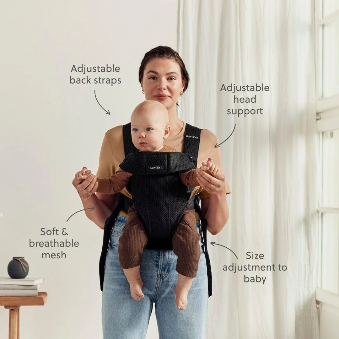 Рюкзак-переноска BabyBjörn Babytrage Mini / Чорний, фото №3